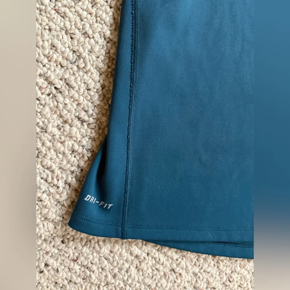 Nike Sweater Womens Adult Medium Teal Blue Quarter Zip Casual Logo drifit - Picture 3 of 5